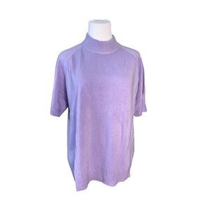 Draper's and Damon's Soft Spun Acrylic Mock Neck SS Lilac Sweater sz XL Everyday